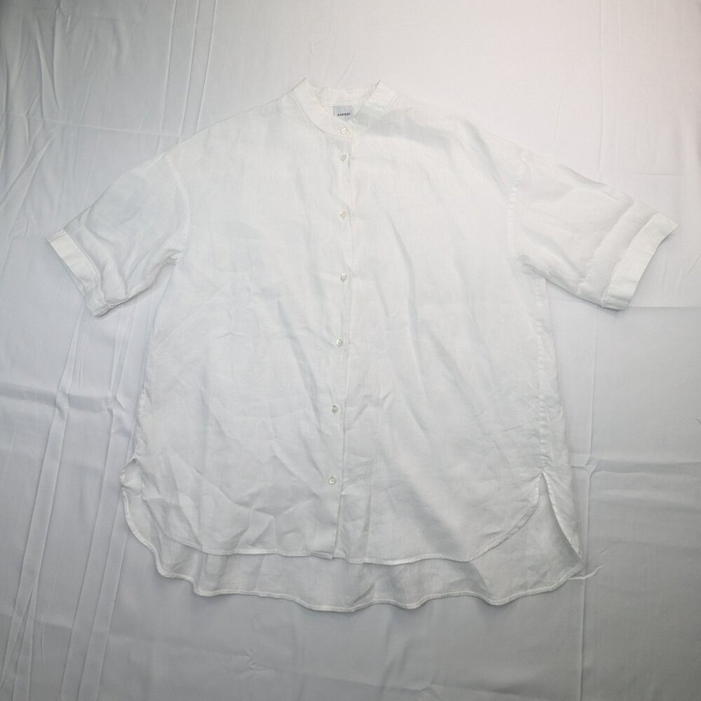 Aspesi 100% Linen White Women's Shirt Size 40